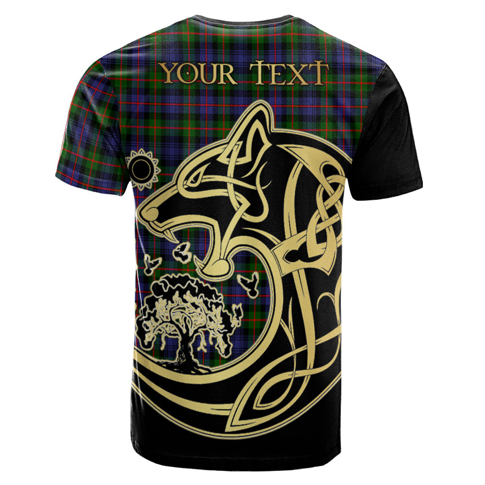 Printivon Fleming Crest Celtic Wolf Tartan T Shirt Custom Your Text