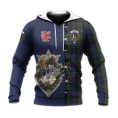 Printivon Fletcher Tartan Hoodie Lion Rampant And Celtic Thistle Style