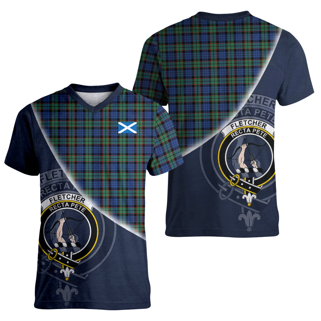 Printivon Fletcher Ancient Tartan Scottish Crest T Shirt