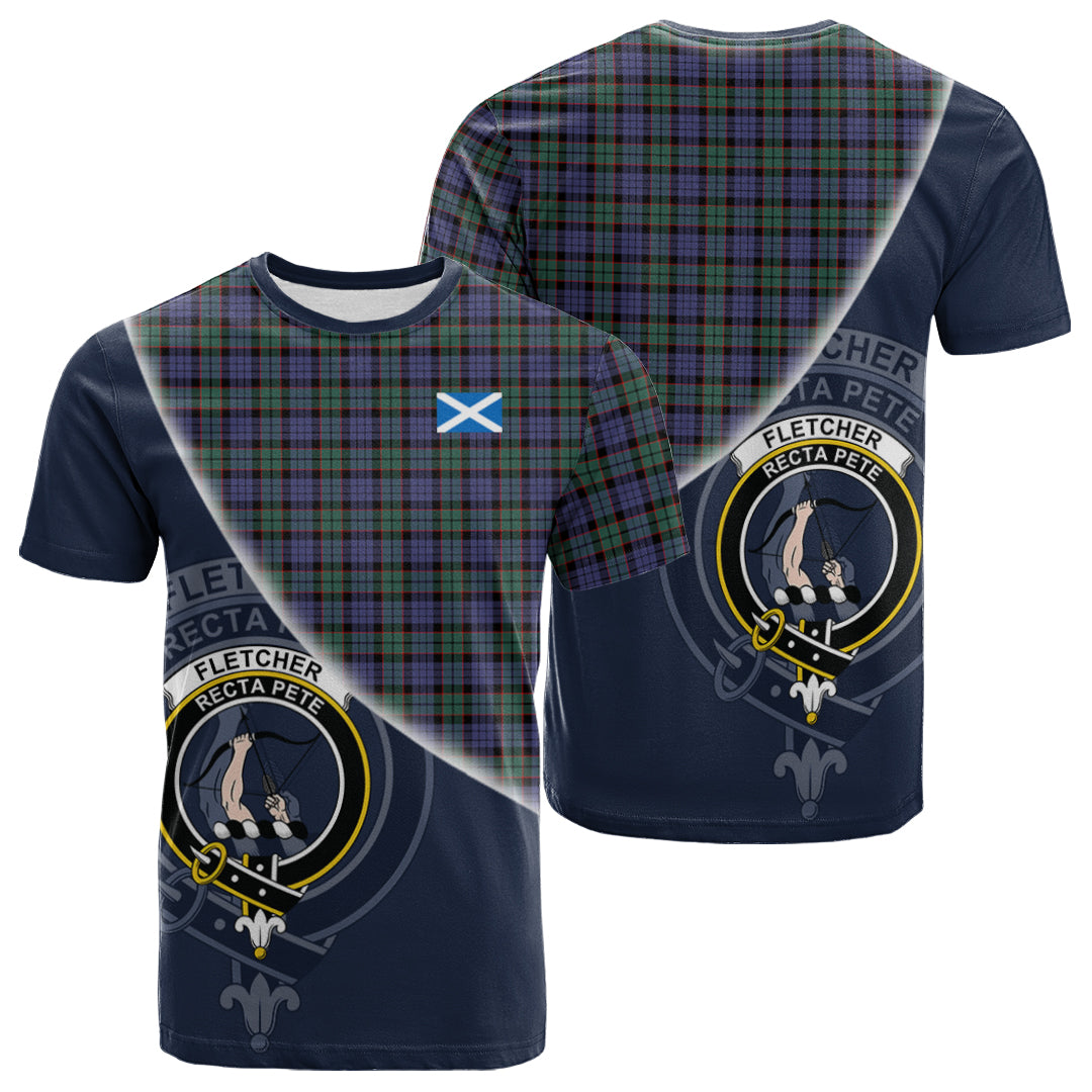 Printivon Fletcher Modern Tartan Scottish Crest T Shirt