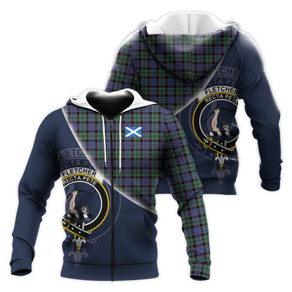 Printivon Fletcher Modern Tartan Scottish Crest Hoodie