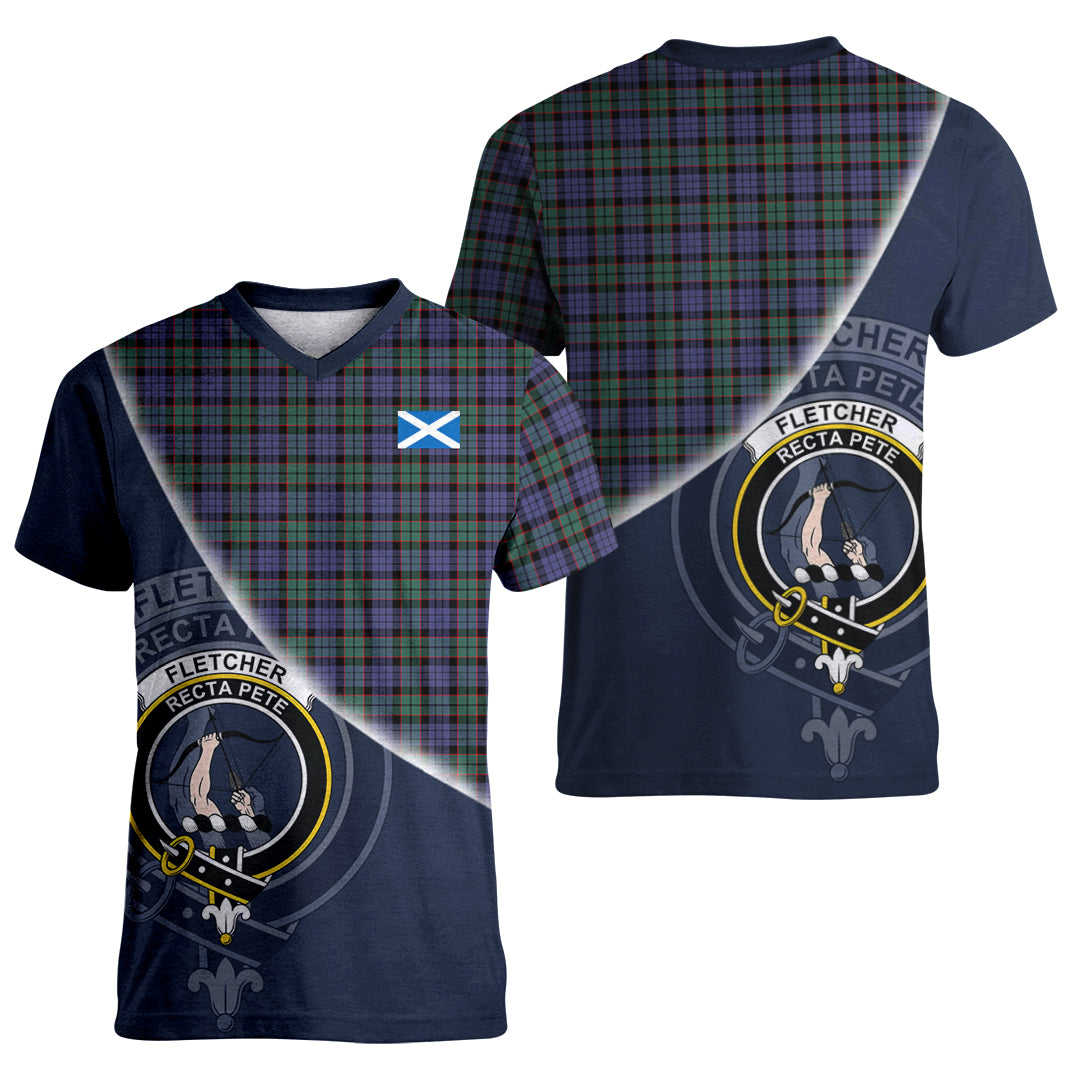 Printivon Fletcher Modern Tartan Scottish Crest T Shirt