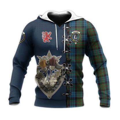 Printivon Fletcher Of Dunans Tartan Hoodie Lion Rampant And Celtic Thistle Style