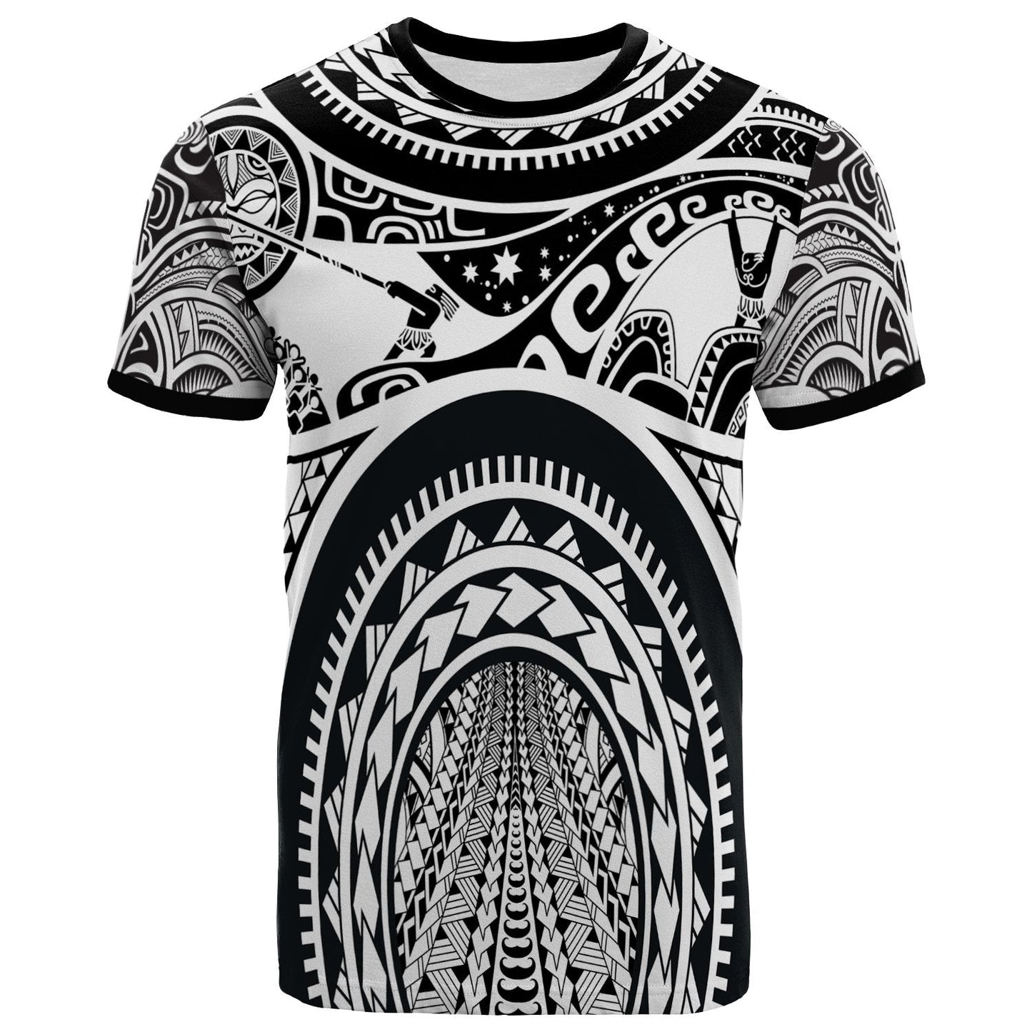 Polynesian T Shirt Polynesian Patterns Maui Tattoo White 