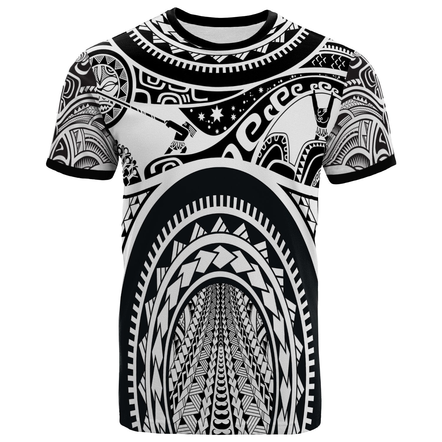 Polynesian T Shirt Polynesian Patterns Maui Tattoo White 