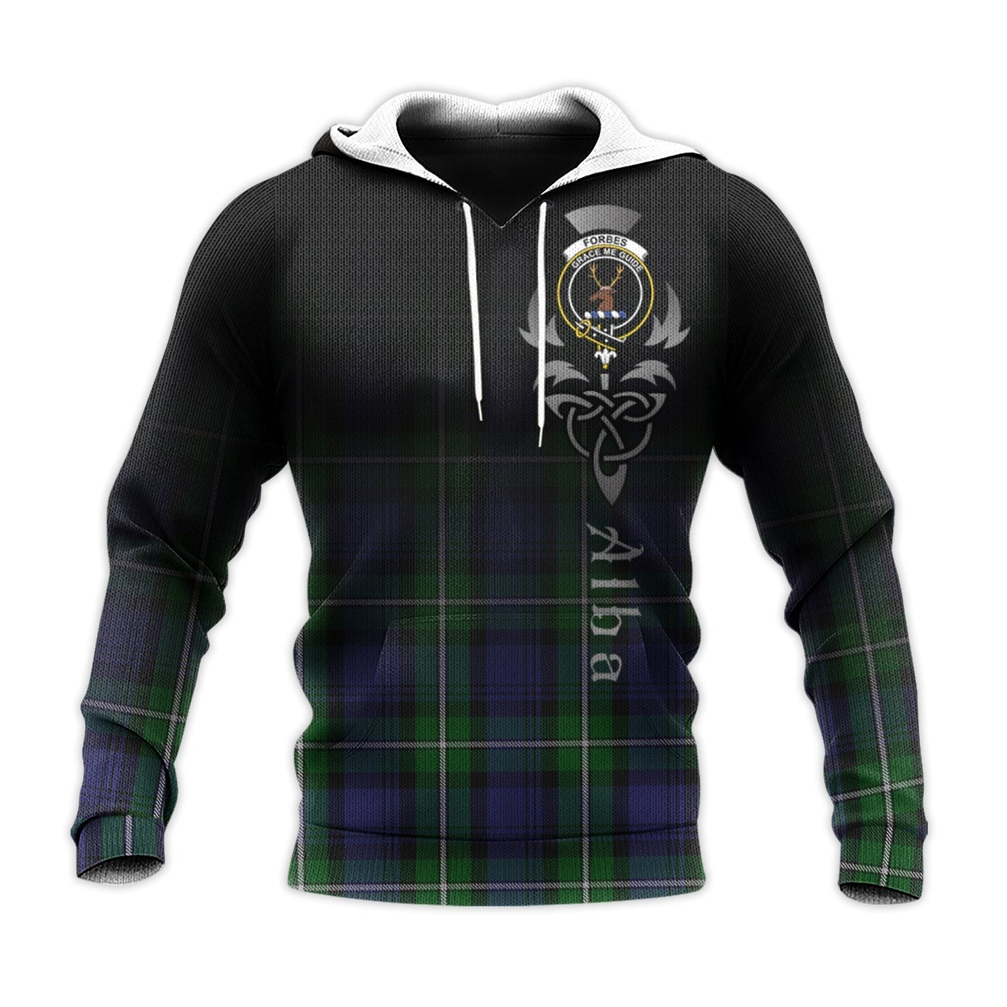 Printivon Forbes Tartan Crest Alba Celtic Hoodie