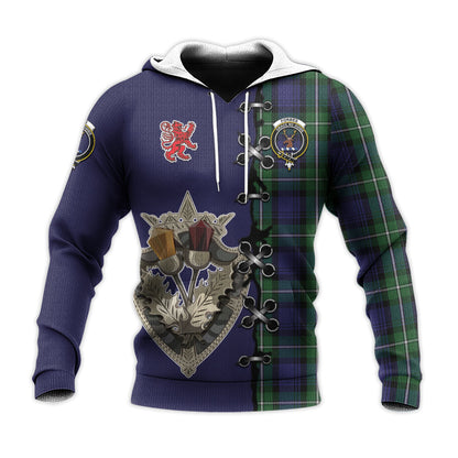 Printivon Forbes Tartan Hoodie Lion Rampant And Celtic Thistle Style