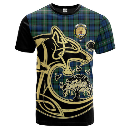 Printivon Forbes Ancient Crest Celtic Wolf Tartan T Shirt Custom Your Text