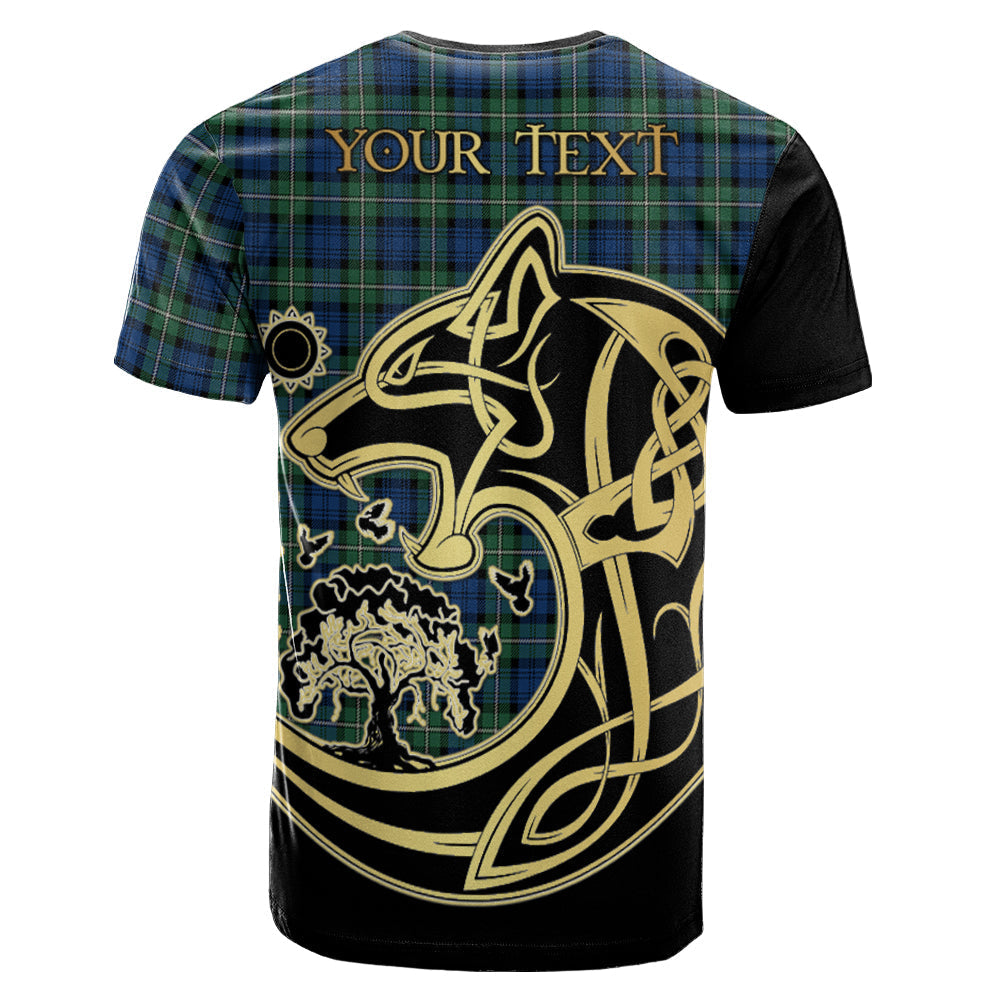 Printivon Forbes Ancient Crest Celtic Wolf Tartan T Shirt Custom Your Text