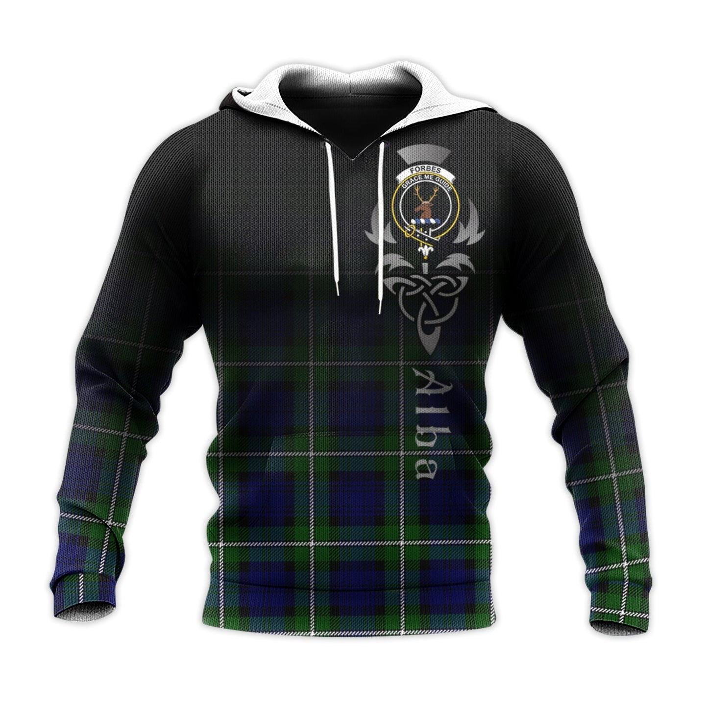 Printivon Forbes Modern Tartan Crest Alba Celtic Hoodie
