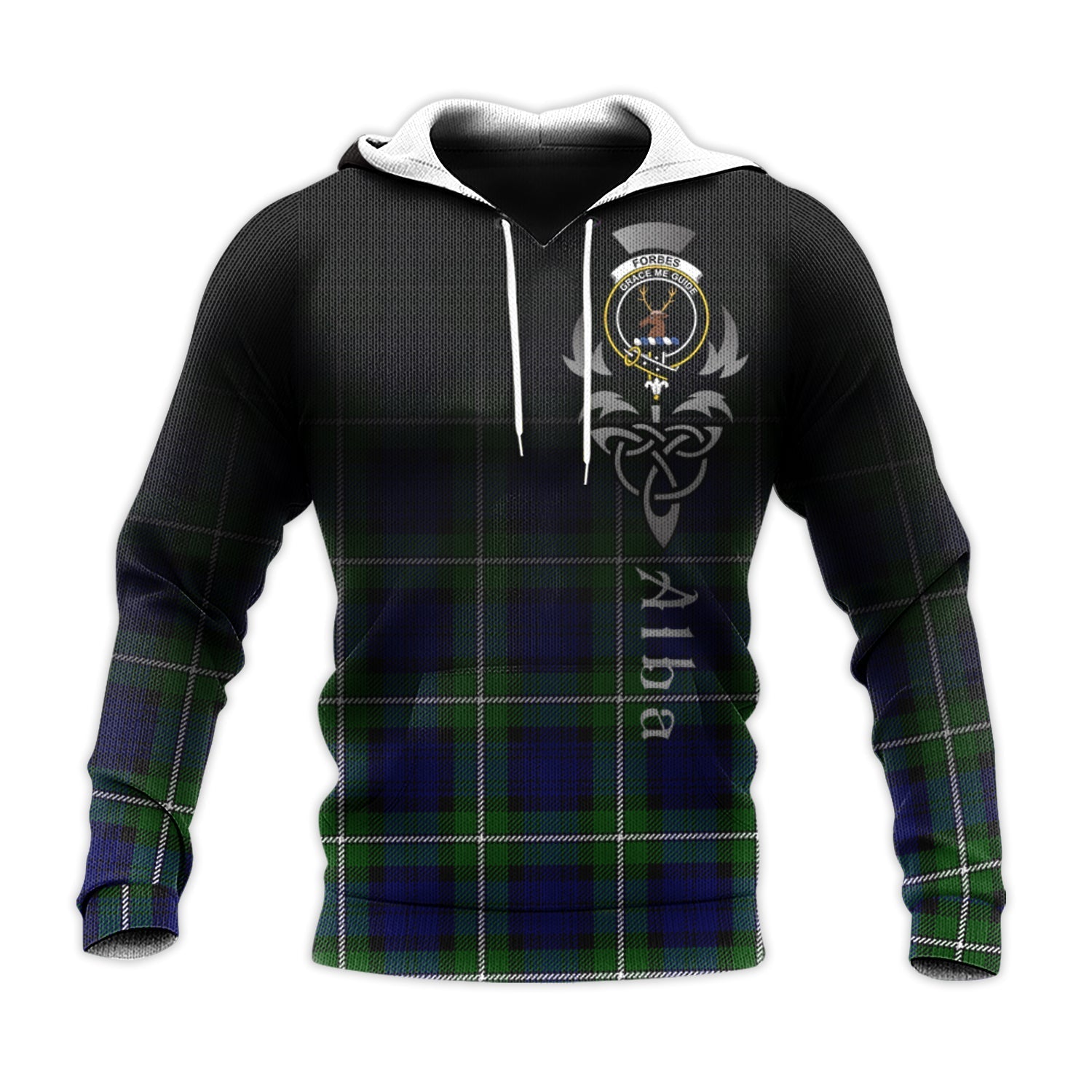 Printivon Forbes Modern Tartan Crest Alba Celtic Hoodie