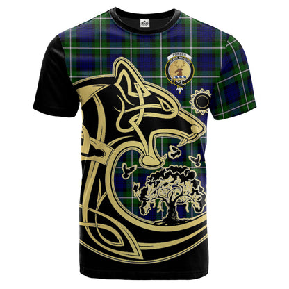 Printivon Forbes Modern Crest Celtic Wolf Tartan T Shirt Custom Your Text