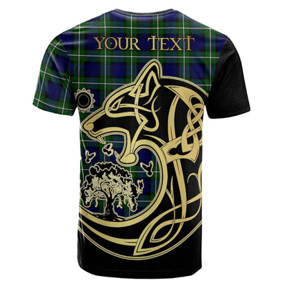 Printivon Forbes Modern Crest Celtic Wolf Tartan T Shirt Custom Your Text
