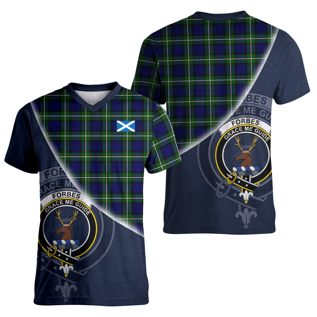 Printivon Forbes Modern Tartan Scottish Crest T Shirt