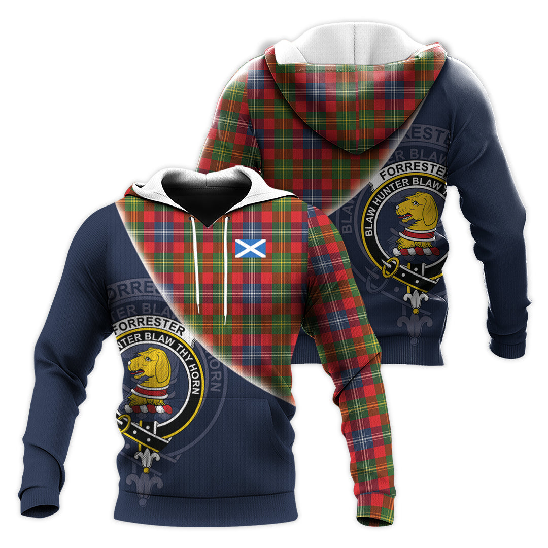 Printivon Forrester Tartan Scottish Crest Hoodie