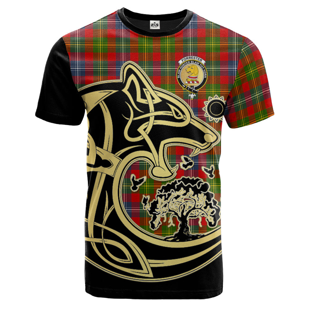 Printivon Forrester Crest Celtic Wolf Tartan T Shirt Custom Your Text