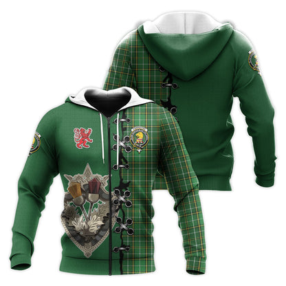 Printivon Forrester Or Foster Hunting Tartan Hoodie Lion Rampant And Celtic Thistle Style