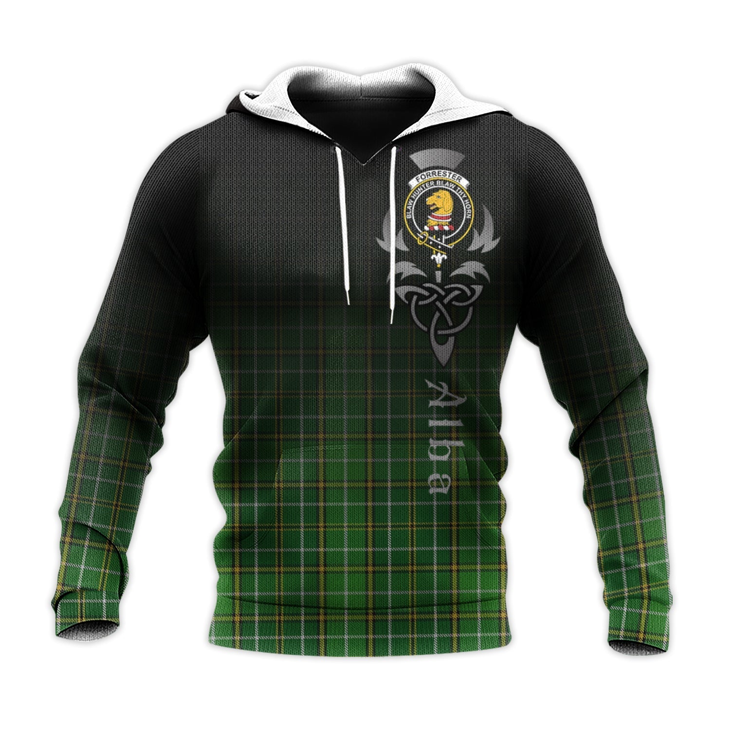 Printivon Forrester Or Foster Hunting Tartan Crest Alba Celtic Hoodie