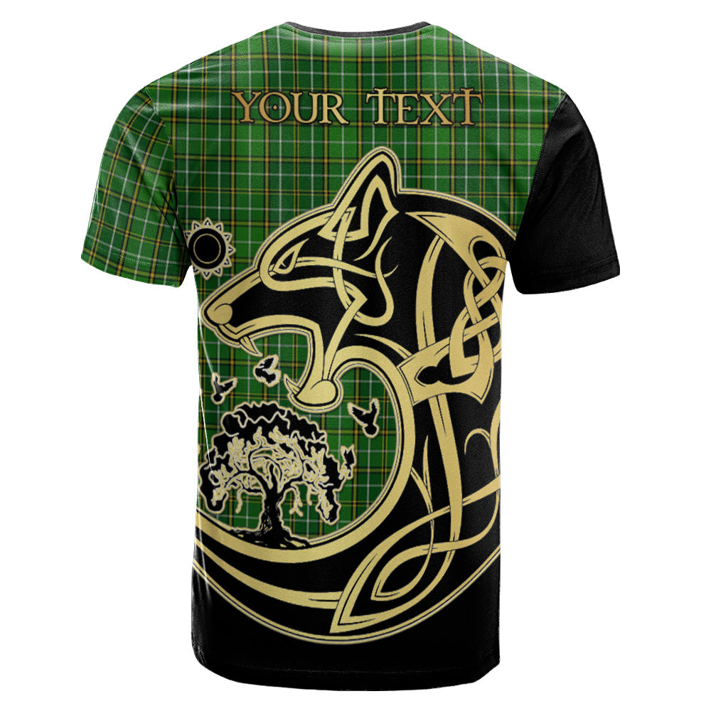 Printivon Forrester or Foster Hunting Crest Celtic Wolf Tartan T Shirt Custom Your Text