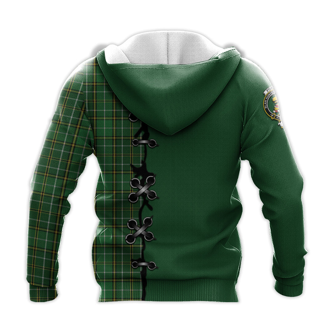 Printivon Forrester Or Foster Hunting Tartan Hoodie Lion Rampant And Celtic Thistle Style