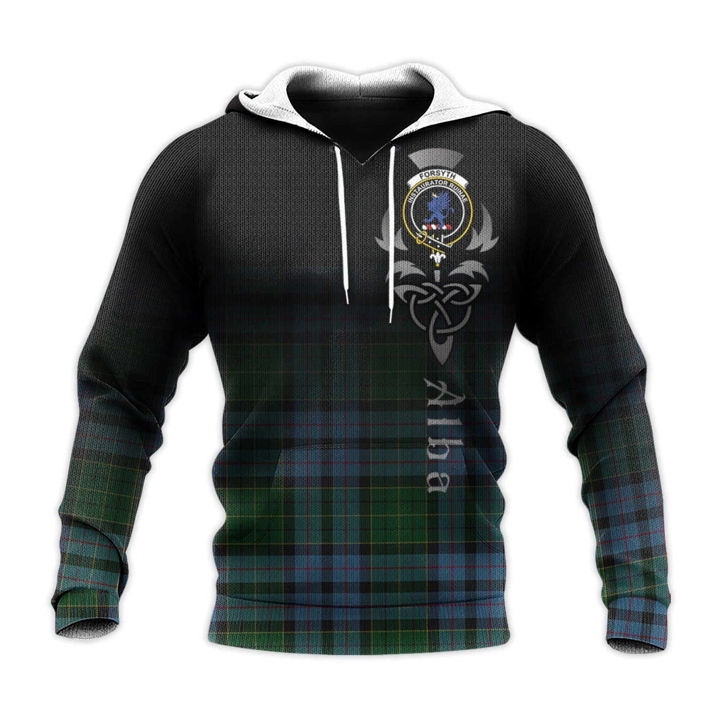 Printivon Forsyth Tartan Crest Alba Celtic Hoodie