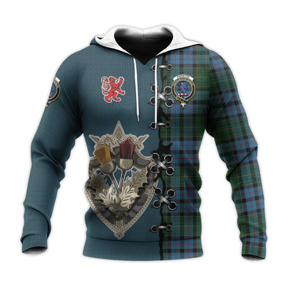 Printivon Forsyth Tartan Hoodie Lion Rampant And Celtic Thistle Style