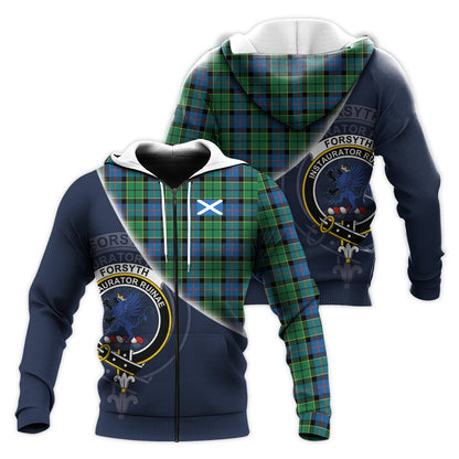 Printivon Forsyth Ancient Tartan Scottish Crest Hoodie