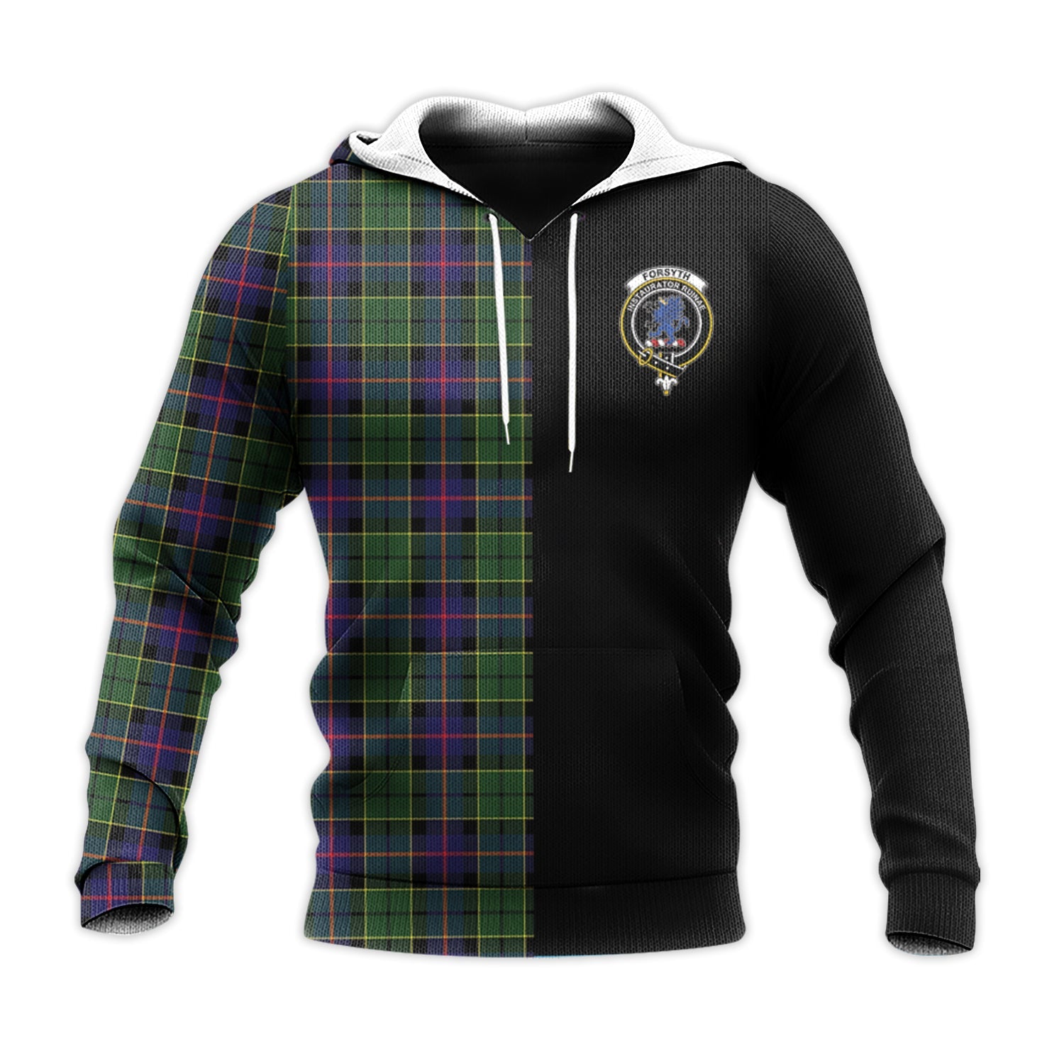 Printivon Forsyth Modern Tartan Personalize Half Hoodie