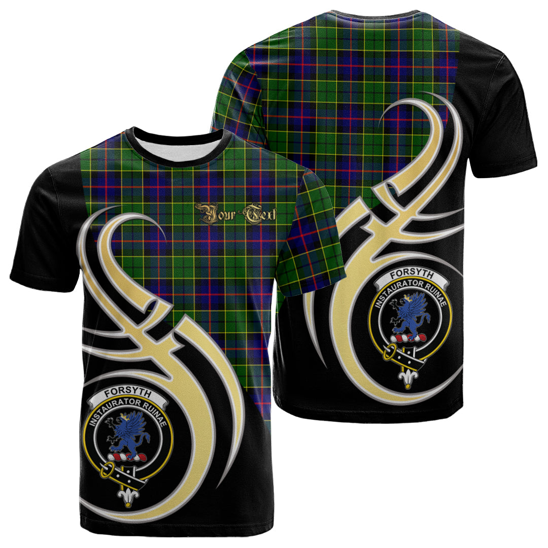 Printivon Forsyth Modern Tartan Crest Believe In Me T Shirt