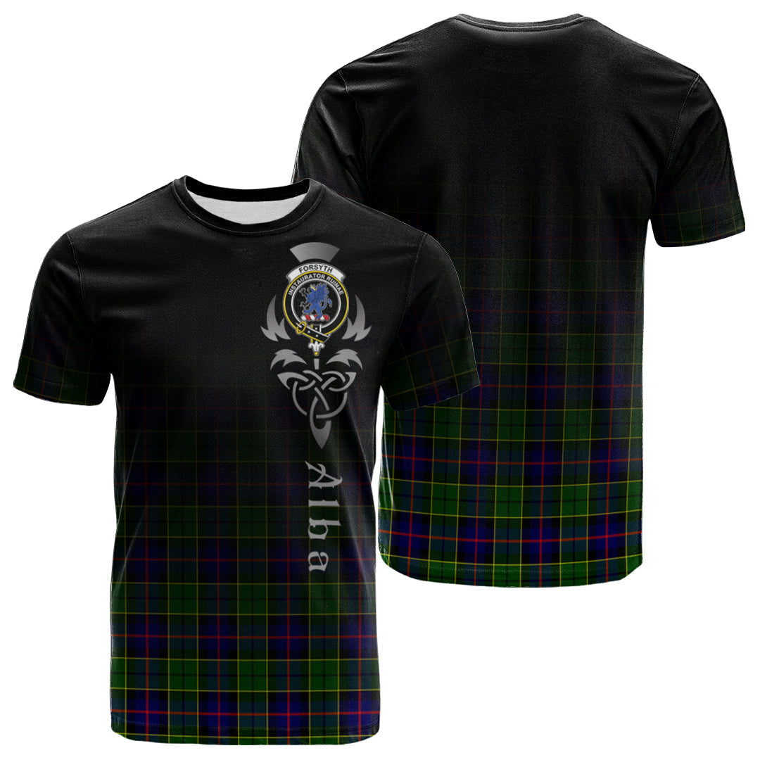 Printivon Forsyth Modern Tartan Crest Alba Celtic T Shirt