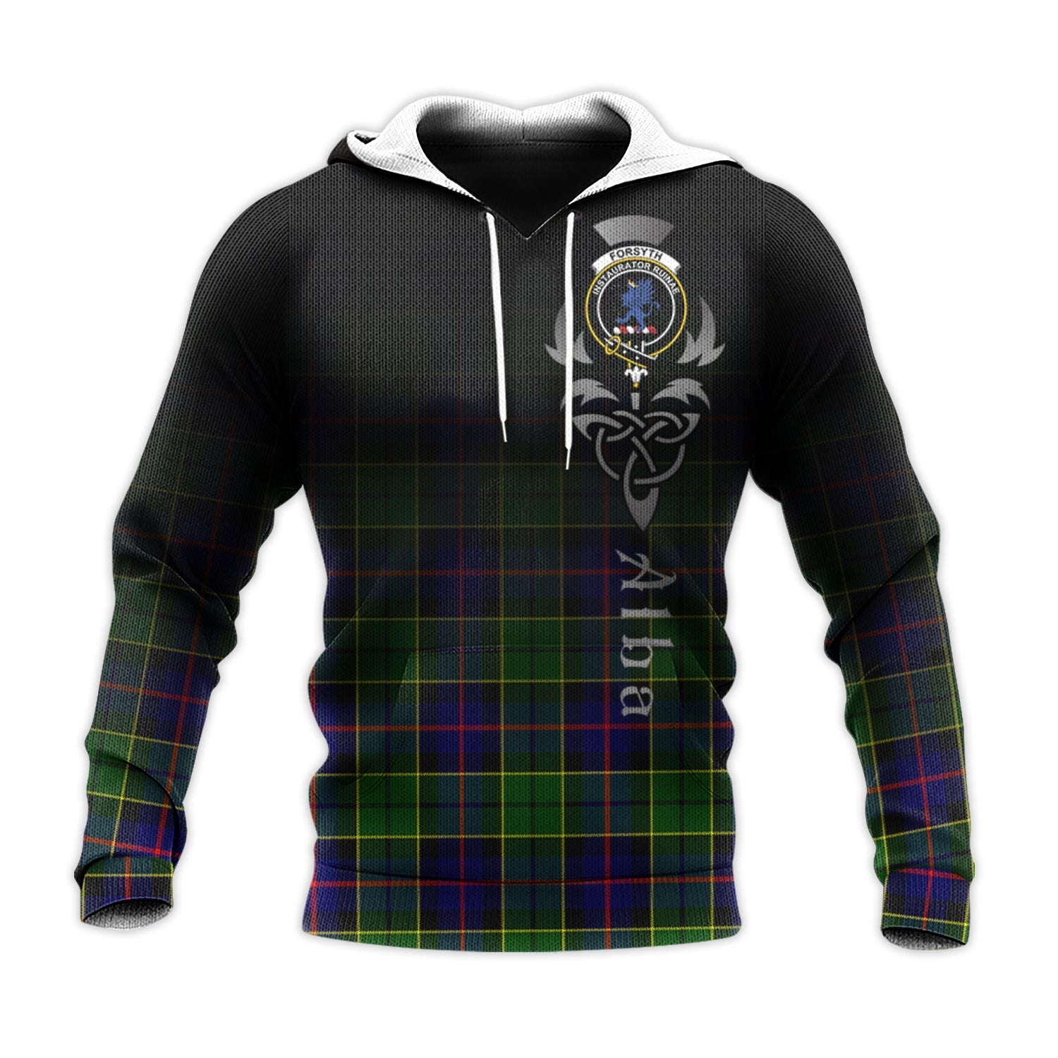 Printivon Forsyth Modern Tartan Crest Alba Celtic Hoodie