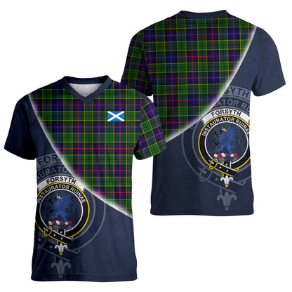 Printivon Forsyth Modern Tartan Scottish Crest T Shirt