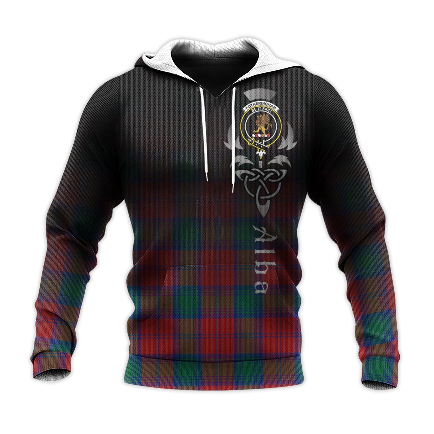 Printivon Fotheringham Modern Tartan Crest Alba Celtic Hoodie