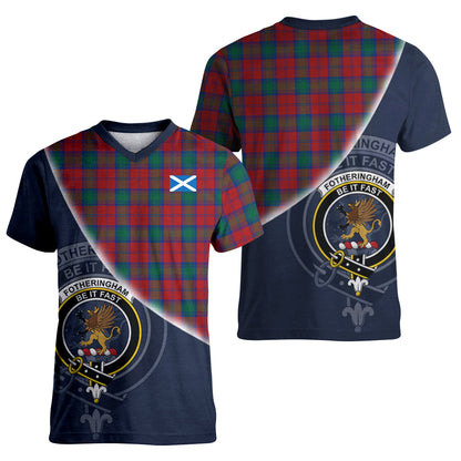 Printivon Fotheringham Modern Tartan Scottish Crest T Shirt