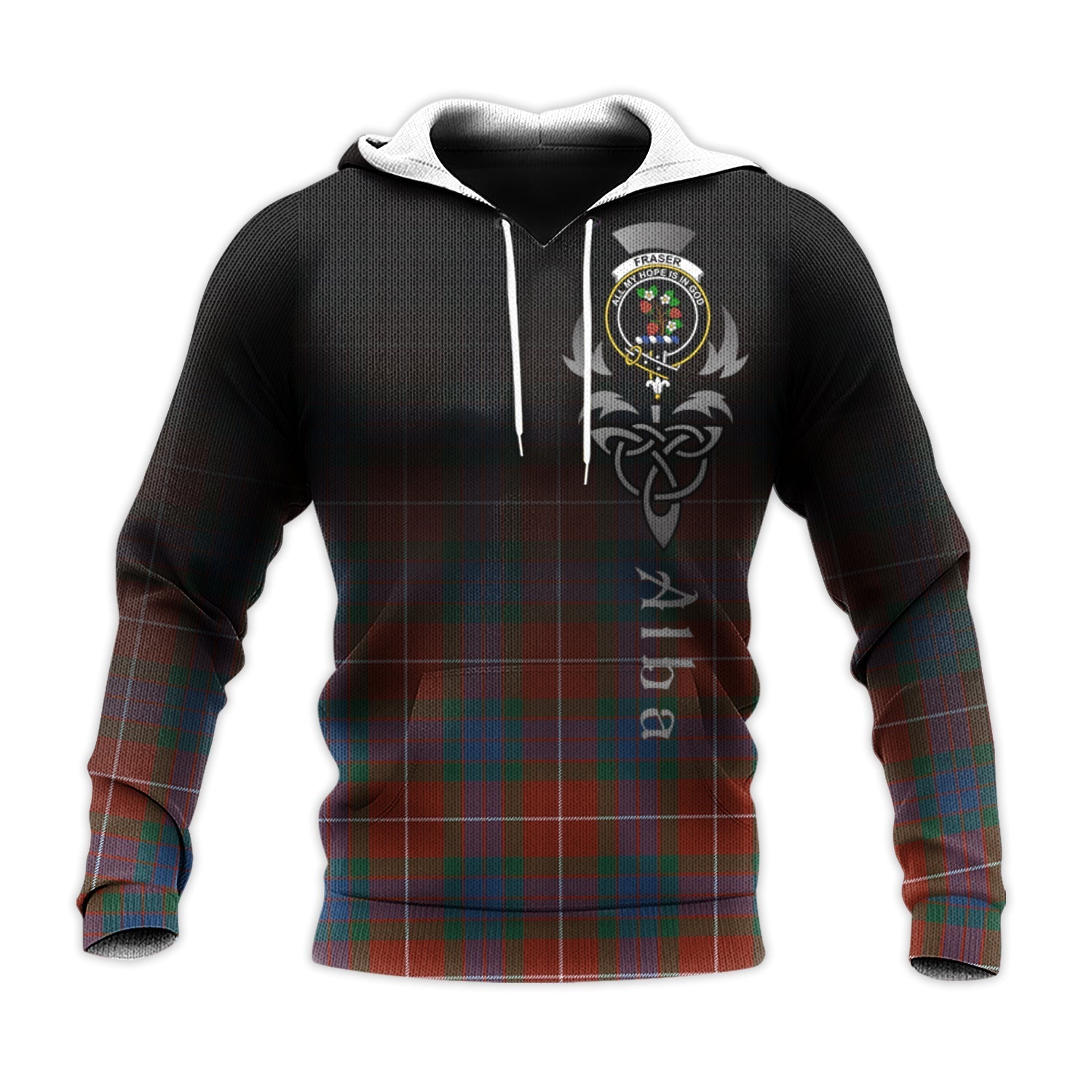 Printivon Fraser Ancient Tartan Crest Alba Celtic Hoodie