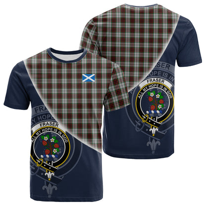 Printivon Fraser Dress Tartan Scottish Crest T Shirt