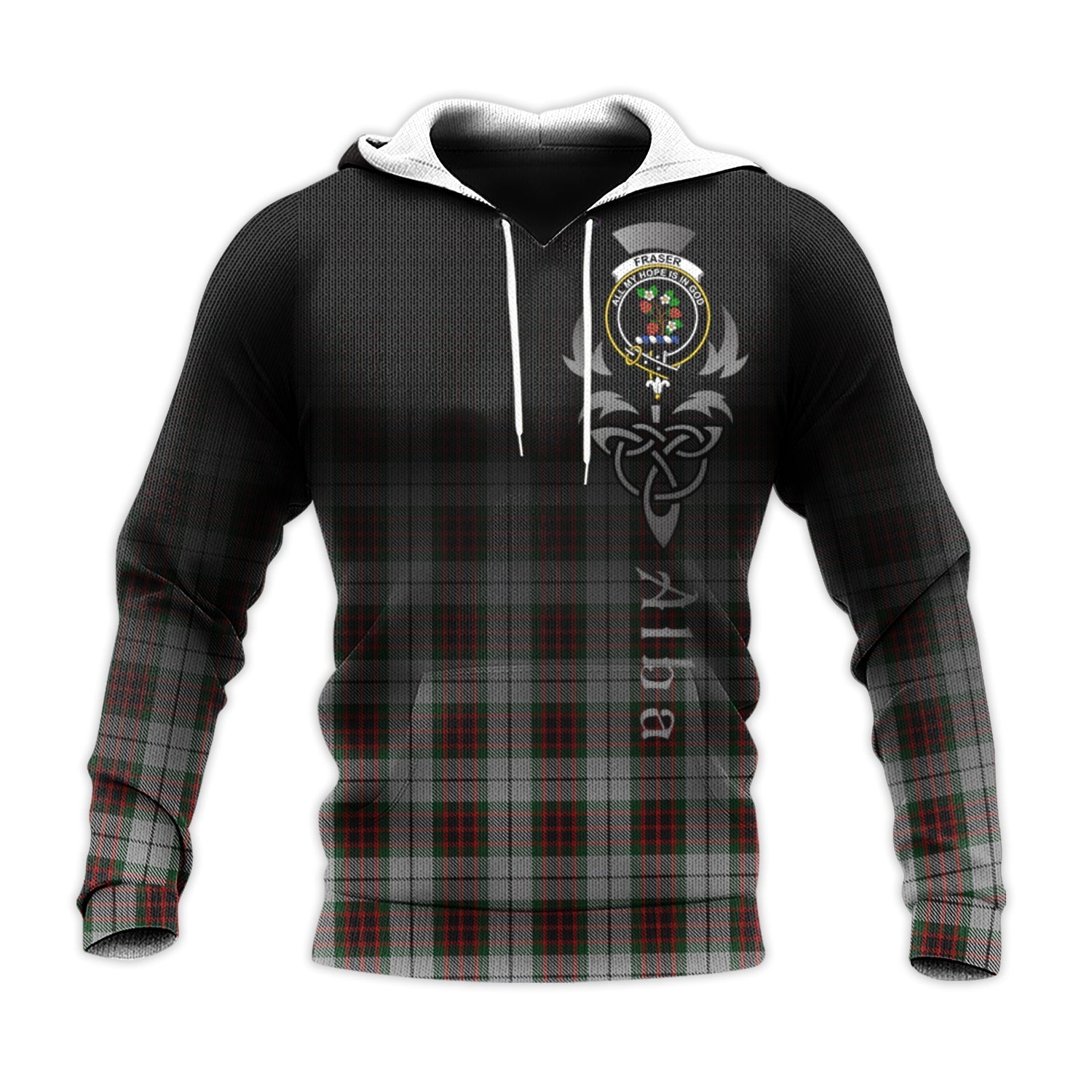 Printivon Fraser Dress Tartan Crest Alba Celtic Hoodie