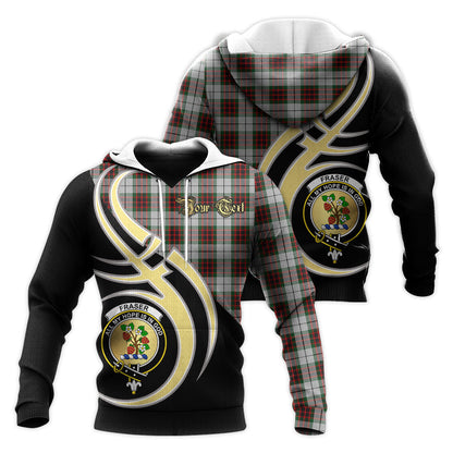 Printivon Fraser Dress Clan Believe In Me Crest Tartan Knitted Hoodie Custom Your Text