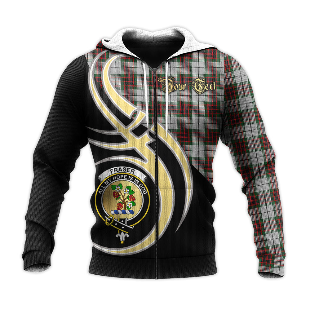 Printivon Fraser Dress Clan Believe In Me Crest Tartan Knitted Hoodie Custom Your Text