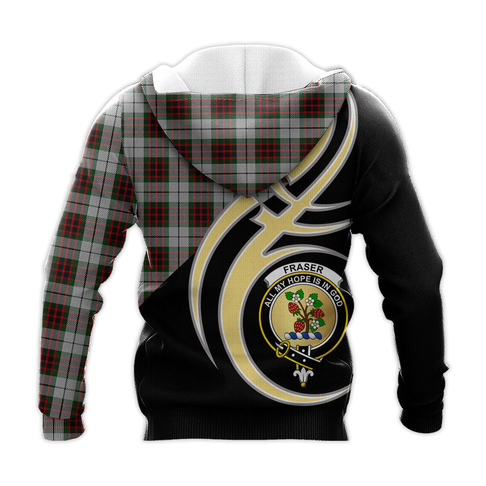 Printivon Fraser Dress Clan Believe In Me Crest Tartan Knitted Hoodie Custom Your Text