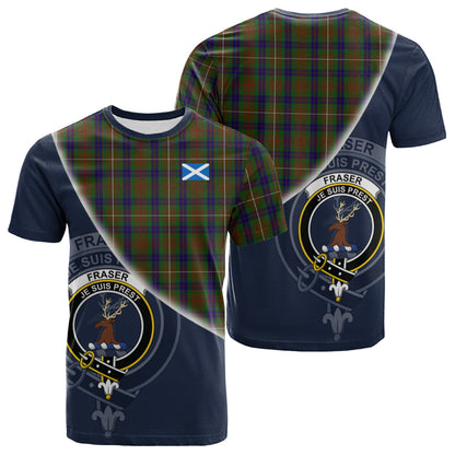 Printivon Fraser Hunting Tartan Scottish Crest T Shirt