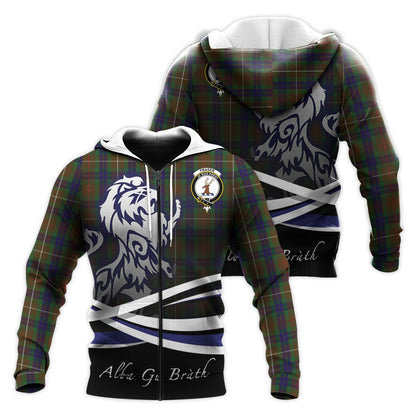 Printivon Fraser Hunting Tartan Scottish Lion Hoodie
