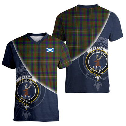 Printivon Fraser Hunting Tartan Scottish Crest T Shirt