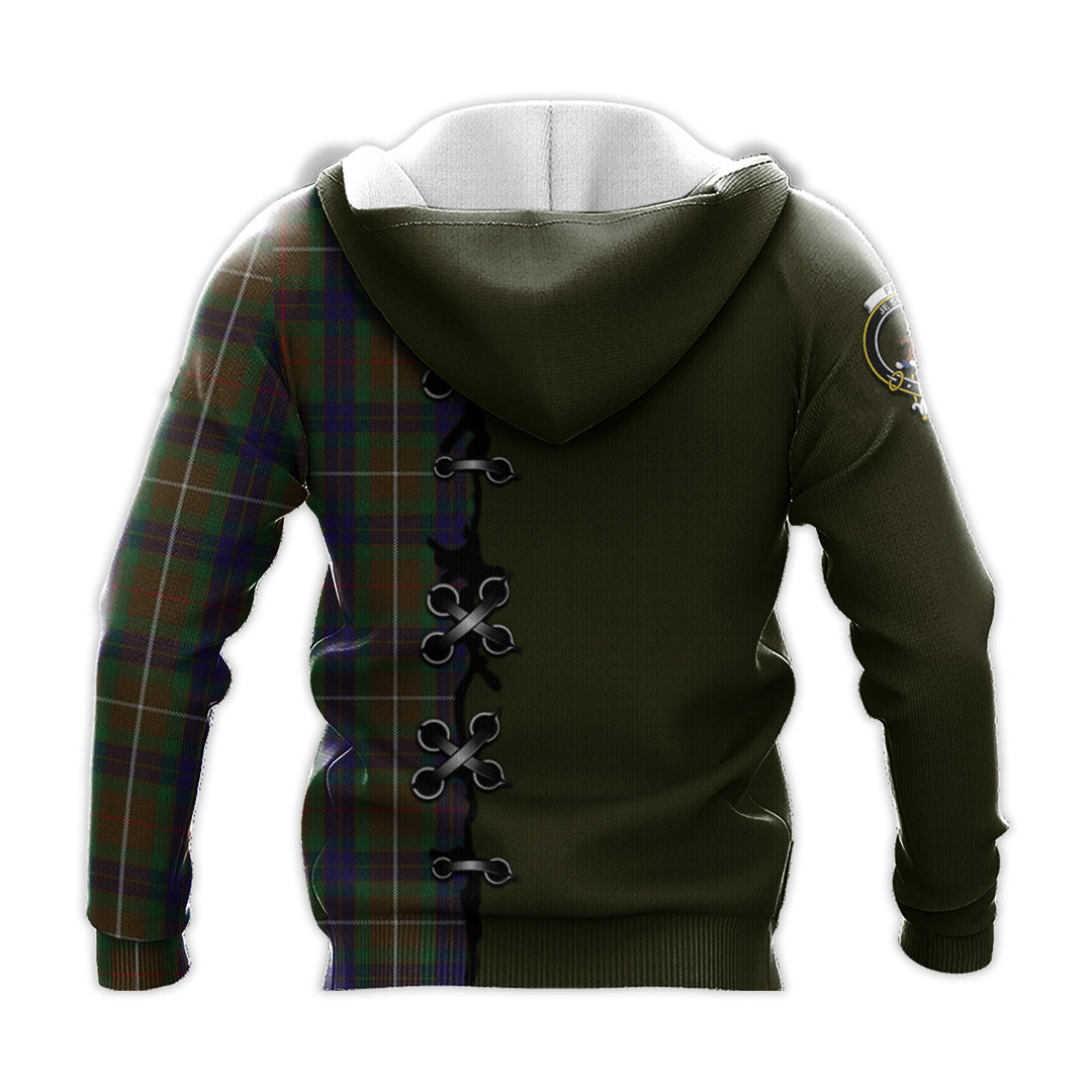 Printivon Fraser Hunting Tartan Hoodie Lion Rampant And Celtic Thistle Style