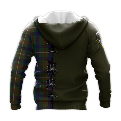 Printivon Fraser Hunting Tartan Hoodie Lion Rampant And Celtic Thistle Style