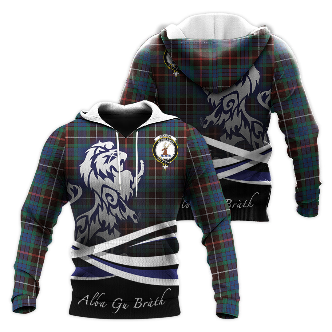 Printivon Fraser Hunting Ancient Tartan Scottish Lion Hoodie