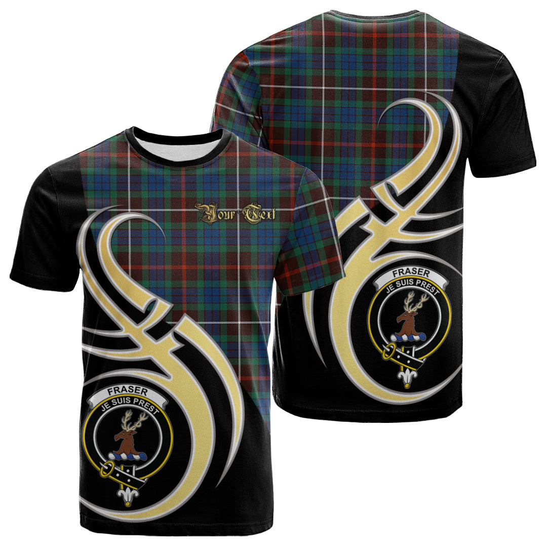 Printivon Fraser Hunting Ancient Tartan Crest Believe In Me T Shirt