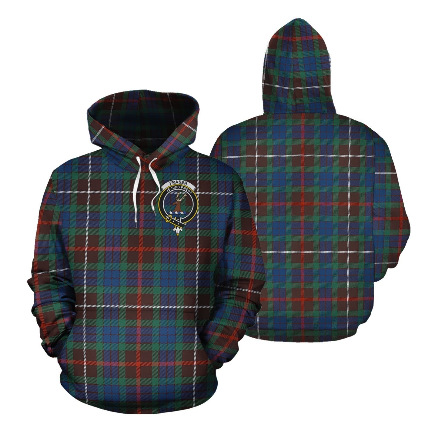 Printivon Fraser Hunting Ancient Tartan Hoodie