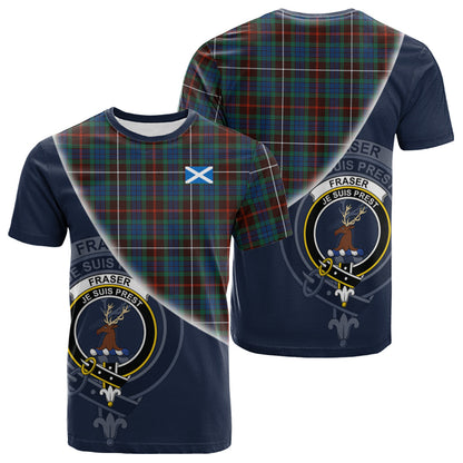 Printivon Fraser Hunting Ancient Tartan Scottish Crest T Shirt