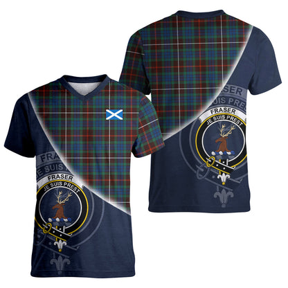 Printivon Fraser Hunting Ancient Tartan Scottish Crest T Shirt